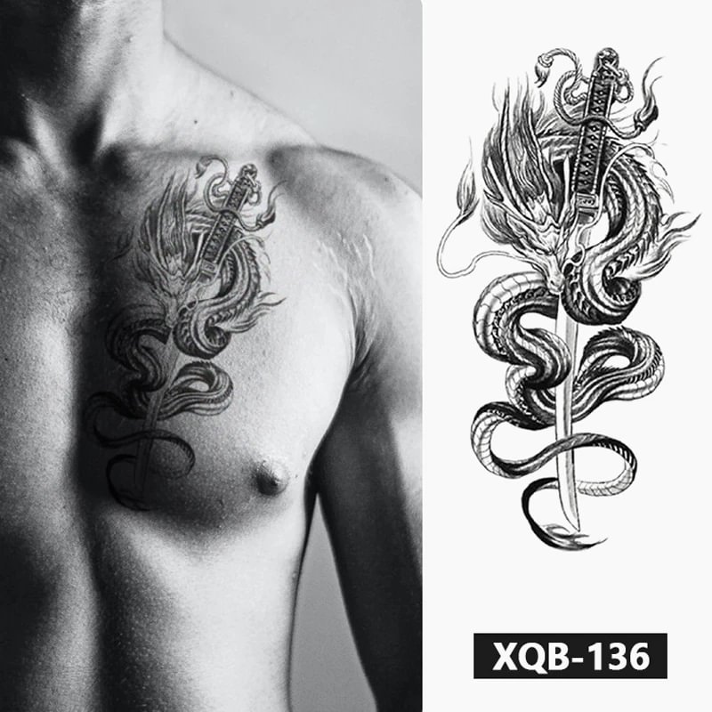 Sdrawing Forest Wolf Tattoo Sticker For Men Tiger Skull Skeleton King Animal Fake Tattoo for Women Tattoo Temporary Waterproof