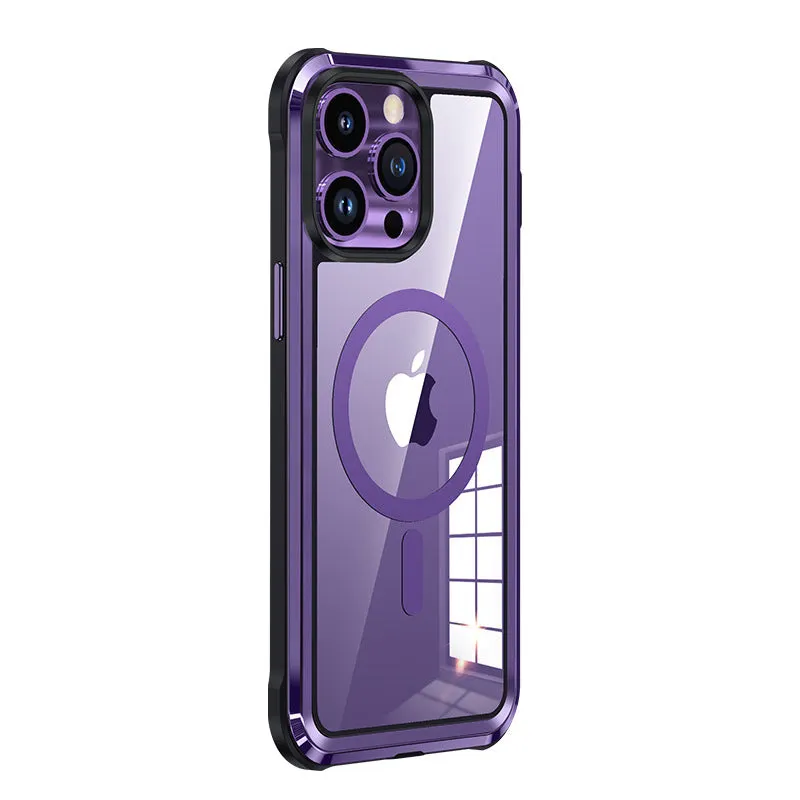 Suitable For iPhone 13/14 Series Stainless Steel Metal Frame Magnetic Phone Case