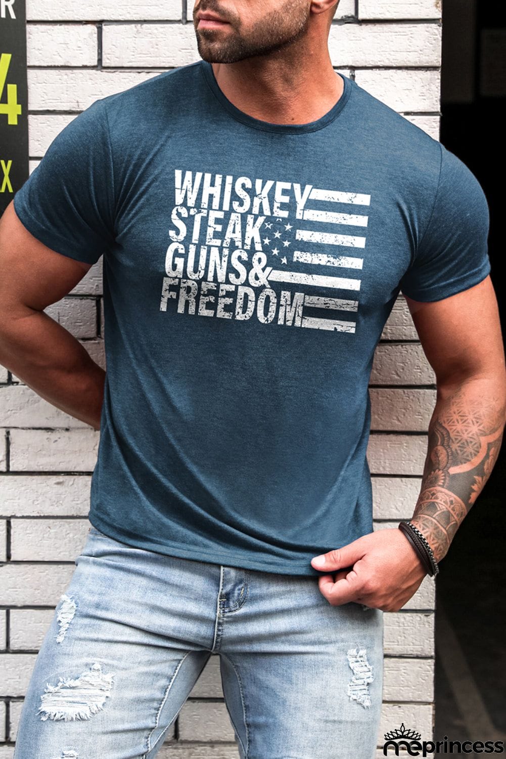 USA Flag Print Men's Tee
