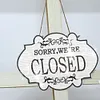 >SALE<Wooden Shop Sign Diamond Painting Hanging Pendant for Home Decor (Closed White)