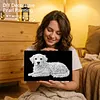 (20x30cm)DIY Dog Framed Handmade Pearl Painting Art Craft Kit Living Home Decor