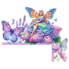 (US Local)Butterfly Girl Flowers 5D DIY Wooden Diamond Painting Door Topper (Right)