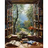 (US Local)Paint By Numbers Kit On Canvas DIY Oil Art Window Picture Home Art Decor40x50cm