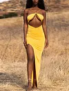 Sexy Irregular Clipping Backless Maxi Dress