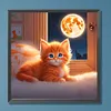 Full Moon Kitten-Paint by Numbers Acrylic Painting 40*40CM