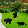3Pcs Black Cat Garden Scarer Outdoor Cat Decorative Stakes for Home Garden Decor