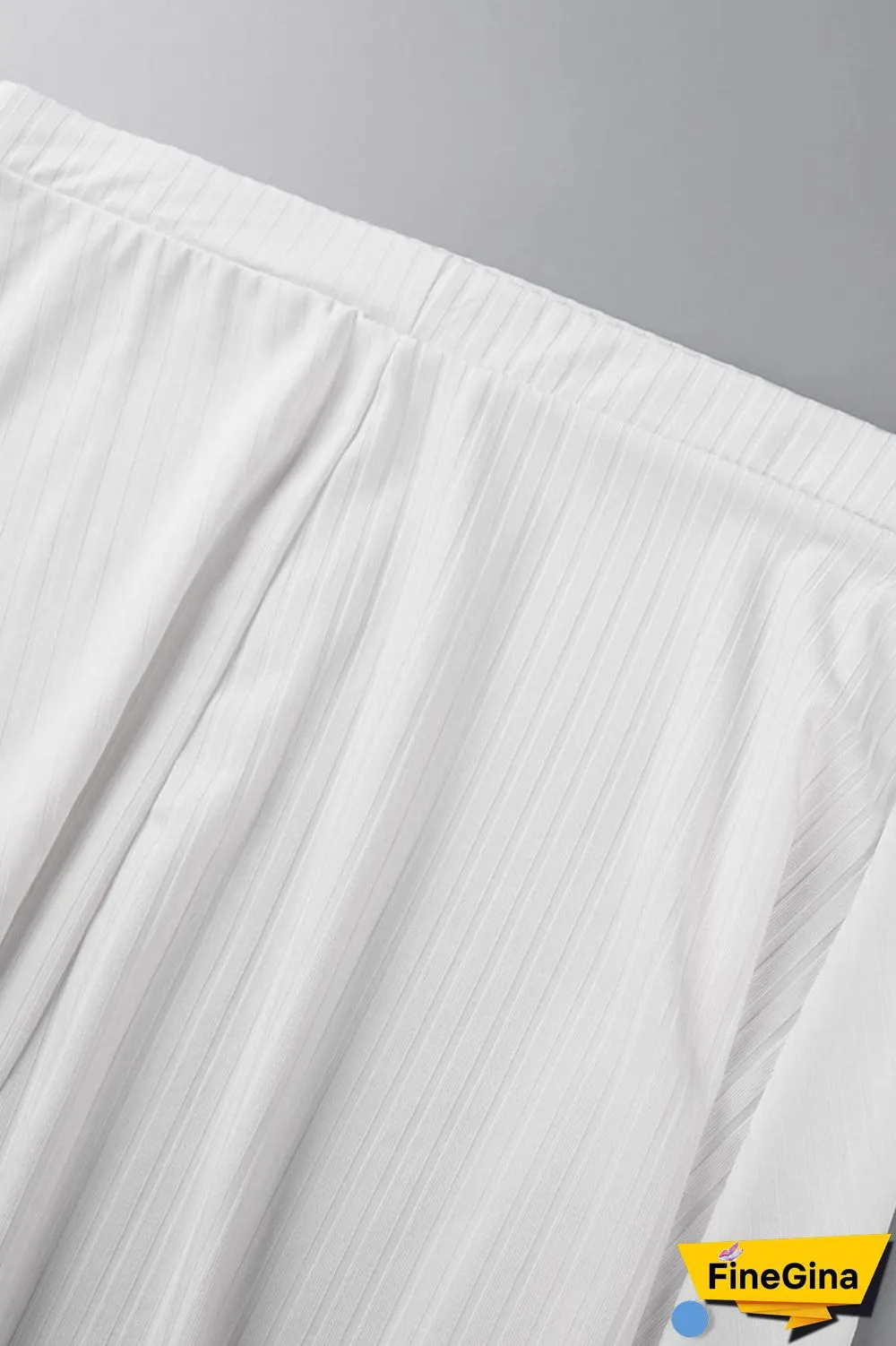 White Casual Solid Patchwork Buckle Plus Size Two Pieces