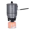  2-3 Person Camping Windproof Cooking System with Heat Exchanger Pot for Backpacking Hiking BVS01