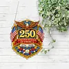 Diamond Painting Single-Sided Acrylic Land of The Free Hanging Pendant Sun Catcher for Home Garden Wall Door