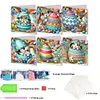6Pcs oeufs de P&acirc;ques lapins-bricolage carte de voeux