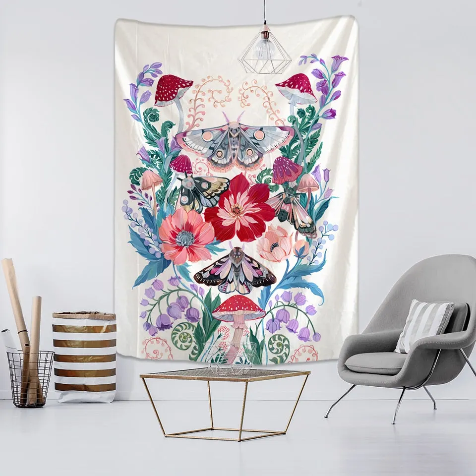 Nordic Psychedelic Butterfly Tapestry Wall Hanging Bohemian Hippie Witchcraft Tarot Science Fiction Room Home Decor
