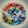Colored Musical Notes-11CT Stamped Cross Stitch 40*40cm/15.75*15.75in