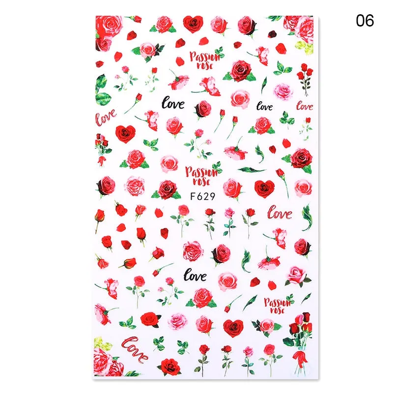 2021 Hot 3D Nail Art Stickers Butterfly Pattern Transfer Sticker Decals Self Adhensive Slider Decoration Nail DIY Design