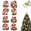 8Pcs Double Side Effect Acrylic Special Shaped Christmas Theme Xmas Trees Hanging Pendant Kits
