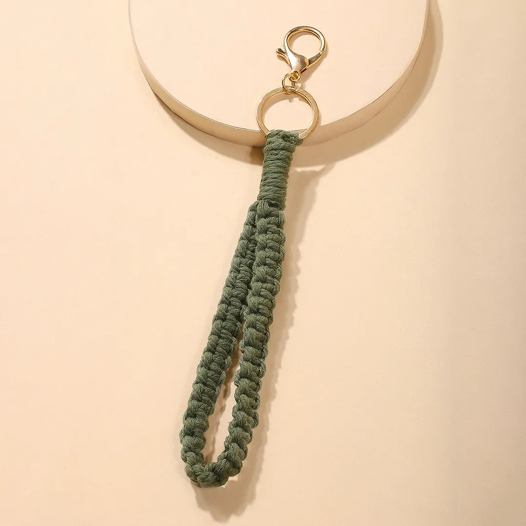 Macrame Wristlet Keychain Wall Hanging Key Chain Holder Boho Home Decor For Purse, Keys Phone Charm Gift For Friends
