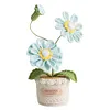 Crochet Flowers Potted Plants Decorative Crochet Ornaments DIY Gifts for Friends