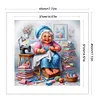 Happy Old Lady - 11CT Stamped Cross Stitch - 45*45cm