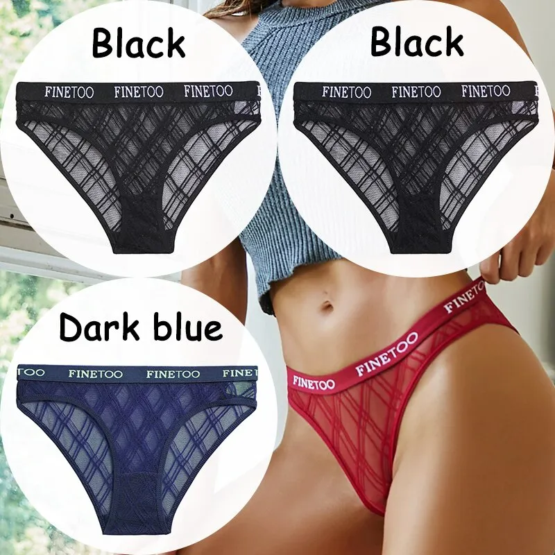Billionm Lace Panties Women's Underwear Perspective Sexy Panties Female Underpanties Mesh Briefs Girls Intimates Lingerie M-XXL