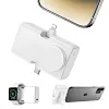 Portable Dual Plug Capsule Fast Charging Power Bank With IOS And Type-C Connector For Apple and Android Phones Wireless Charging Stand