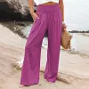 Pantalon smock&eacute; &agrave; poches en m&eacute;lange de lin Fresh Air