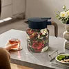 1000ml Floral Pattern Teapot Stainless Steel Mini Hot Coffee Pot for Hot Drinks