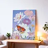 (40x50cm)Gold Foil Canvas Hot-stamped Floral Designs 5D DIY Diamond Painting Kit with Inner Frame