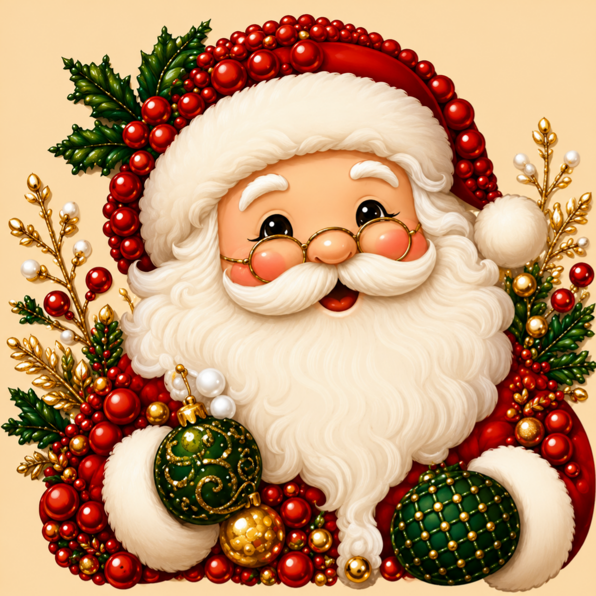Santa Ornament-14CT Stamped Cross Stitch 30x30cm