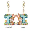 (US Local)PET Double Sided Special Shaped Easter Alphabet DIY Diamond Painting Keychain
