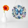 (Upgrade Size)DIY Double Sided Effect Diamond Painting Hanging Pendant Kit (Flower Butterfly)