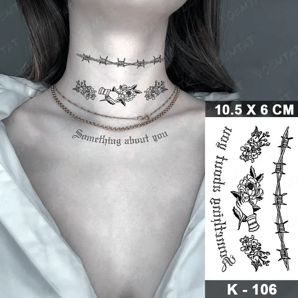 Waterproof Temporary Tattoo Stickers Nun Maria Prajna Diablo Old School Flash Tatto Arm Chest Body Art Fake Tattoos Women Men