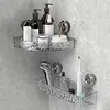 Glacier Pattern Transparent Shower Storage Rack Punch-Free Suction Cup Shelf
