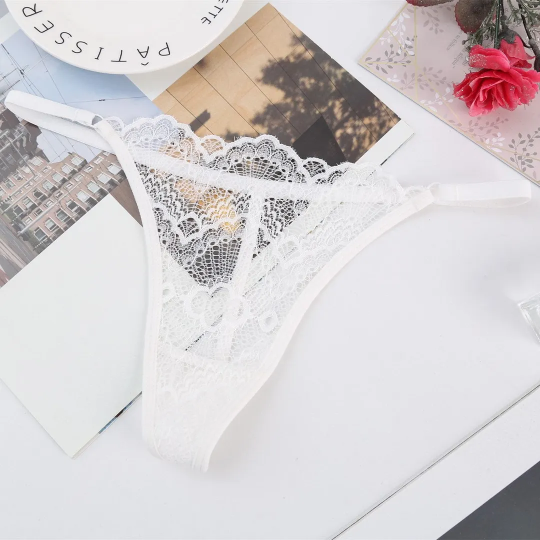European Thong Pants Women's Underwear Sexy Lace Panties Fashion Hollow Out T Pants Low Waist Seamless Briefs Female Lingerie