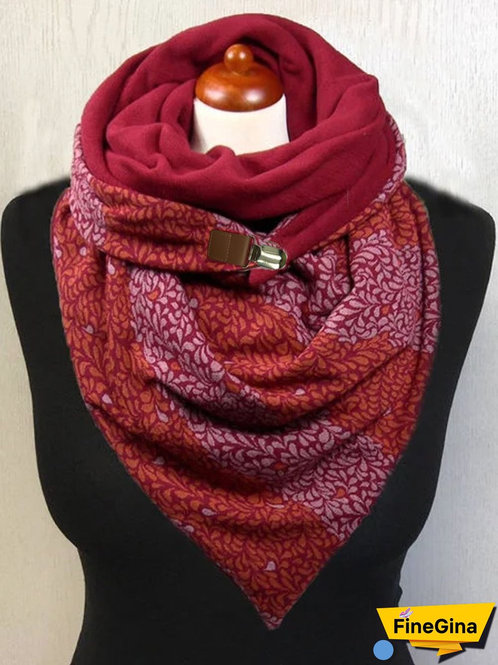 Red Printed Casual Scarves