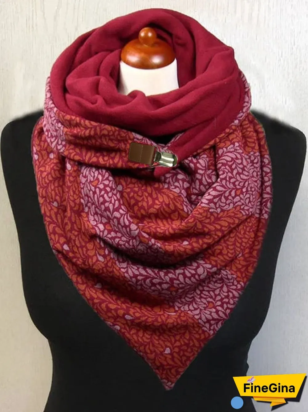 Red Printed Casual Scarves
