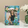 Floral Special Shape Diamond Painting Photo Frame Home Decor Gift (Flower Blue)