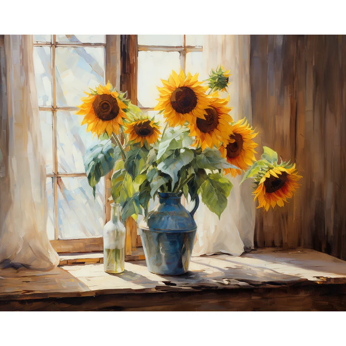 SUN FLOWERS WINDOW LIGHT- Paint by Numbers 40*50cm