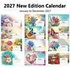 Diamond Painting Flowers 2027 Paper Calendar Monthly Flip Tabletop Calendar Kit