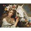 (US Local)Girl Horse-11CT Stamped Cross Stitch Kit(74x61cm)
