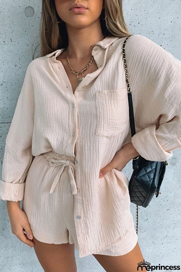 A Great Trip Button Shorts Suits