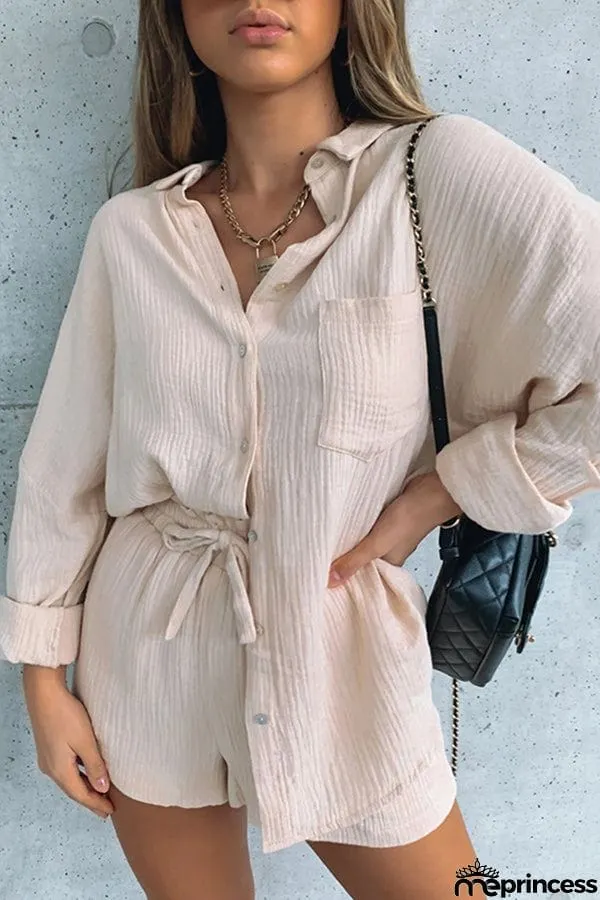 A Great Trip Button Shorts Suits