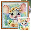 >SALE<Full Embroidery Eco-cotton Thread 11CT Printed Zodiac Rat Cross Stitch 40x40cm