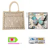 DIY Diamond Painting Butterfly Linen Waterproof Handbag Shopping Storage Bag Totes Kit