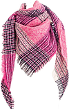Women's Warm Woollen Scarf Triangle Shawls Winter Scarves Stripe Plaid Scarf