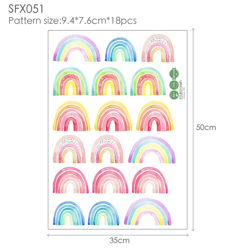 Rainbow Wall Stickers For Kids Rooms Nordic Bohemia Style Decorative Sticker Children Wall Stickers For Children's Room Girl