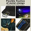 LED+COB Mini Keychain Flashlight 380LM Type-C Rechargeable for Camping (Black)