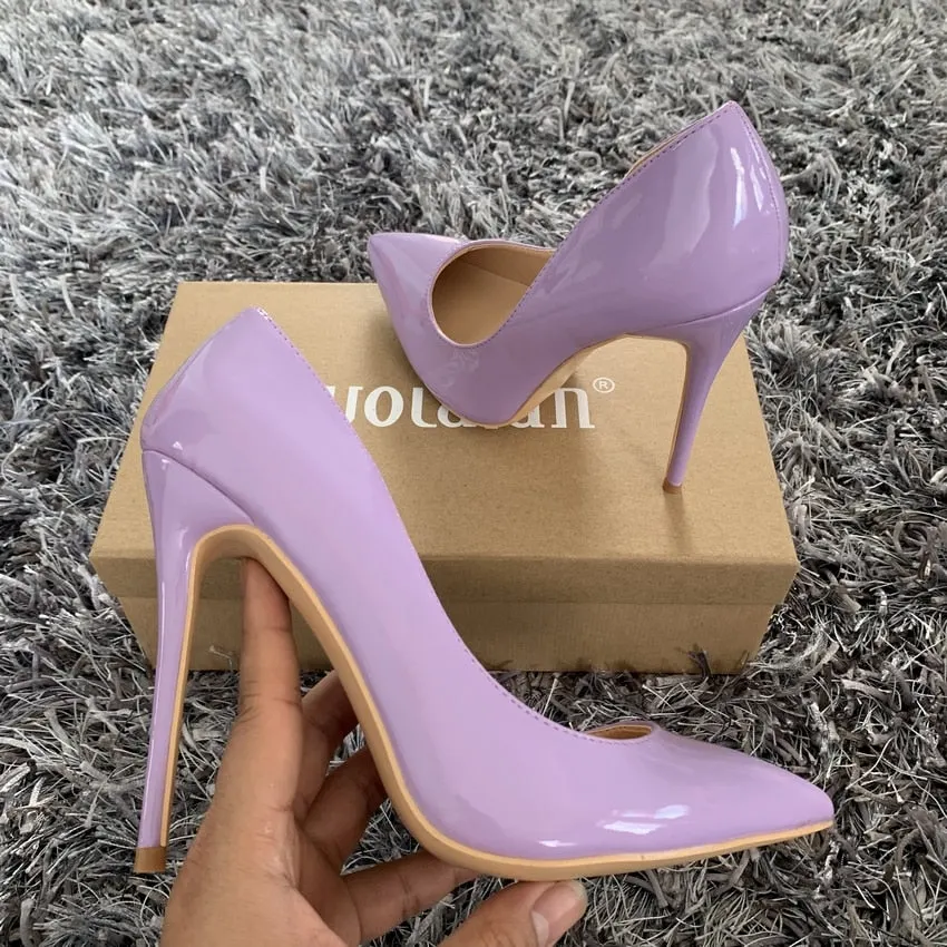 Autums Spring 2019 New Women Pumps Patent Leather Ladies Sexy Wedding High Heel Shoes Woman Party Wedding Pumps