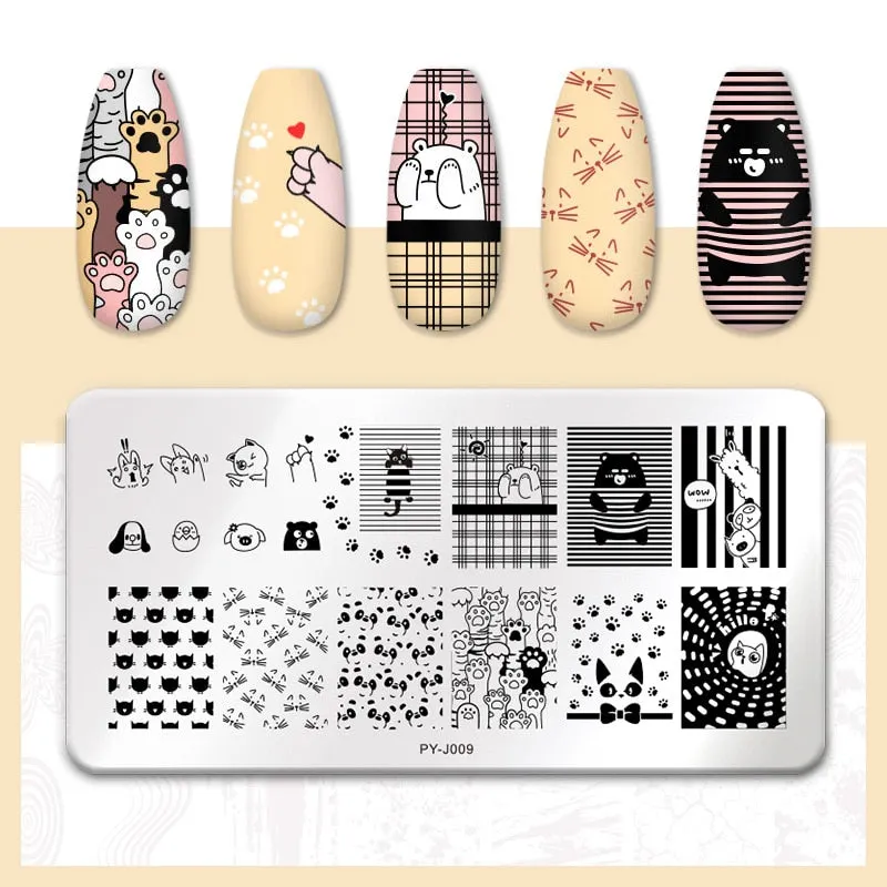 PICT YOU  Nail Stamping Plates Line Pictures Stencil Stainless Steel Nail Design for Printing Nail Art Image Plate Tool-Nail Inspo