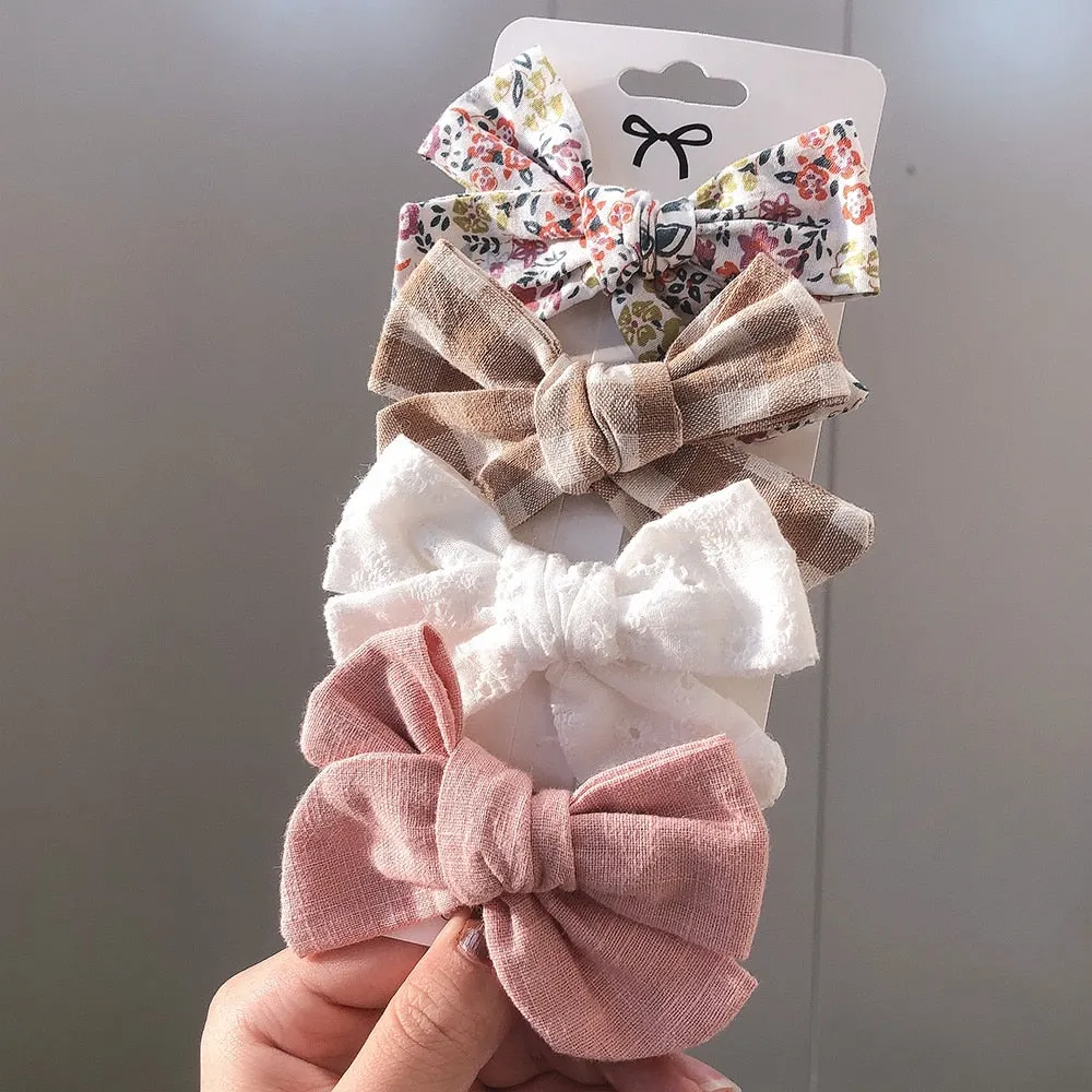 4Pcs/set 2021 New Leopard Print Hair Clips For Cute Girls BB Boutique Hairpins Bowknot Barrettes Headwear Kids Hair Acesssories