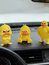 Funny Angry Duck Figurines Collectable Figures 3D Printed Cute Angry Yellow Duck Desk Decor 3pcs Decoration for Computer Car & Dorm