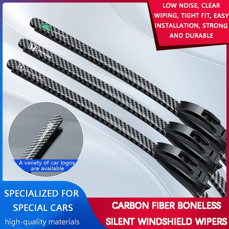 🌈 Carbon Fiber Boneless Silent Windshield Wipers - Make Your Driving Experience Stylish, Quiet And Clear!